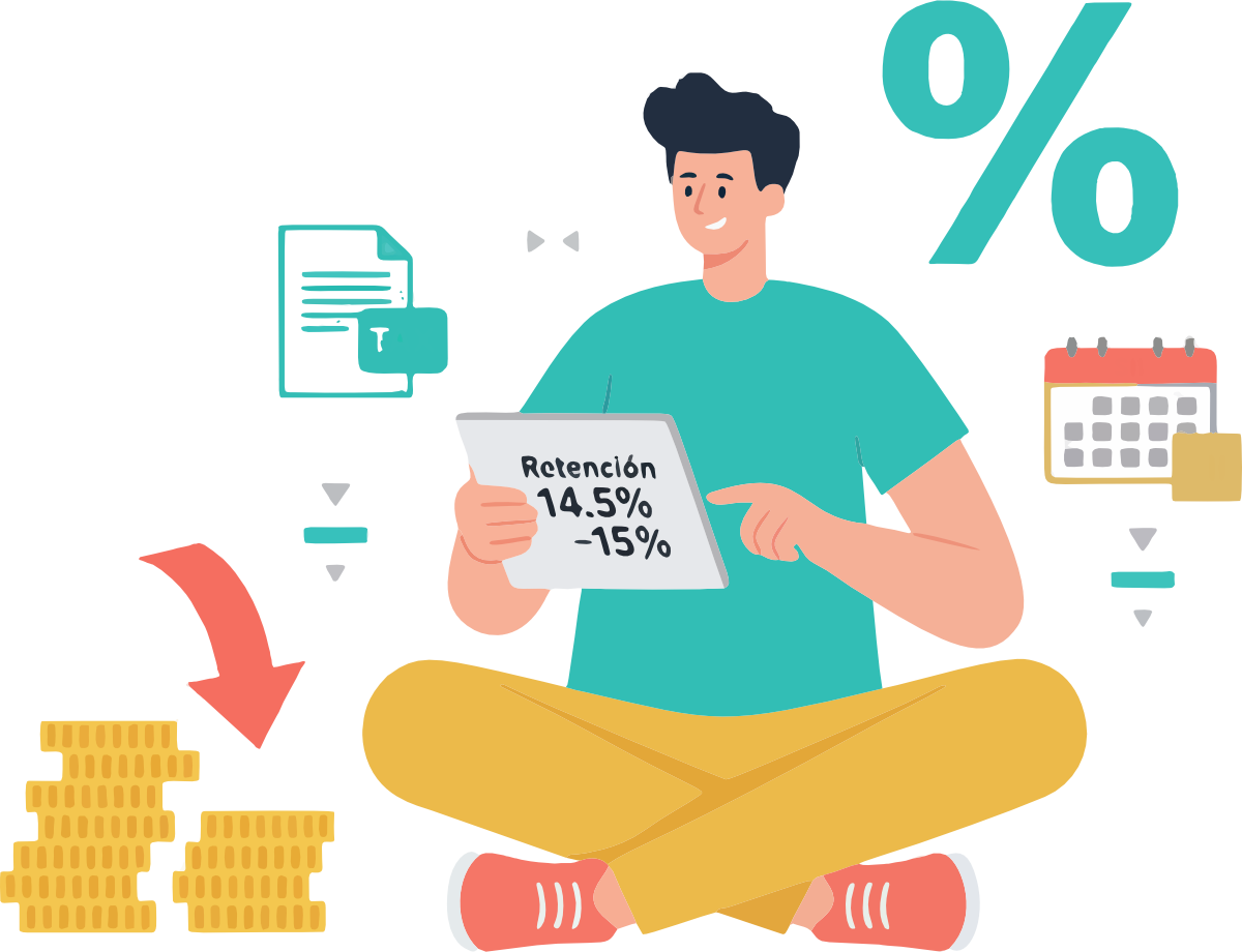Ilustración porcentaje retención
